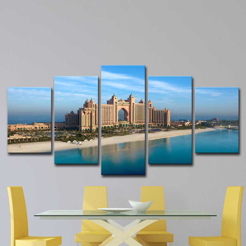 Contemporary Emirates City Hotel Canvas Blue Multi-Piece Wall Art for Bedroom Clearhalo 'Art Gallery' 'Canvas Art' 'Contemporary Art Gallery' 'Modern' Arts' 1614830