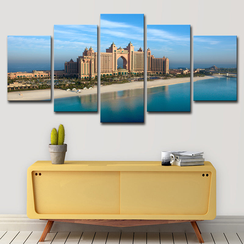 Contemporary Emirates City Hotel Canvas Blue Multi-Piece Wall Art for Bedroom Clearhalo 'Art Gallery' 'Canvas Art' 'Contemporary Art Gallery' 'Modern' Arts' 1614831