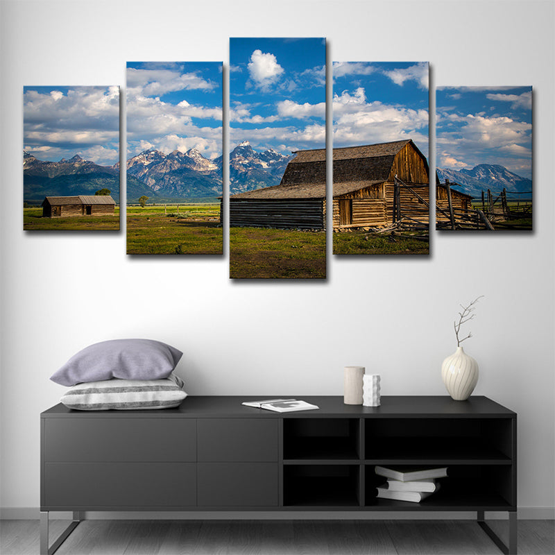 Farmhouse Natural Scenery Canvas Art Blue Multi-Piece Wall Decor for House Interior Blue Clearhalo 'Art Gallery' 'Canvas Art' 'Country Art Gallery' 'French Country' 'Rustic' Arts' 1614892