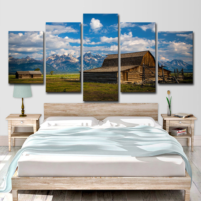 Farmhouse Natural Scenery Canvas Art Blue Multi-Piece Wall Decor for House Interior Clearhalo 'Art Gallery' 'Canvas Art' 'Country Art Gallery' 'French Country' 'Rustic' Arts' 1614893