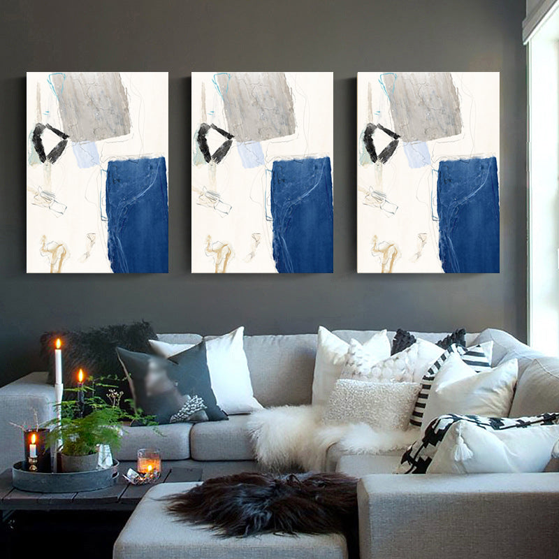 Nordic Abstract Watercolor Wall Art Print Soft Color Bedroom Wrapped Canvas Painting Clearhalo 'Art Gallery' 'Canvas Art' 'Contemporary Art Gallery' 'Modern' Arts' 1614963