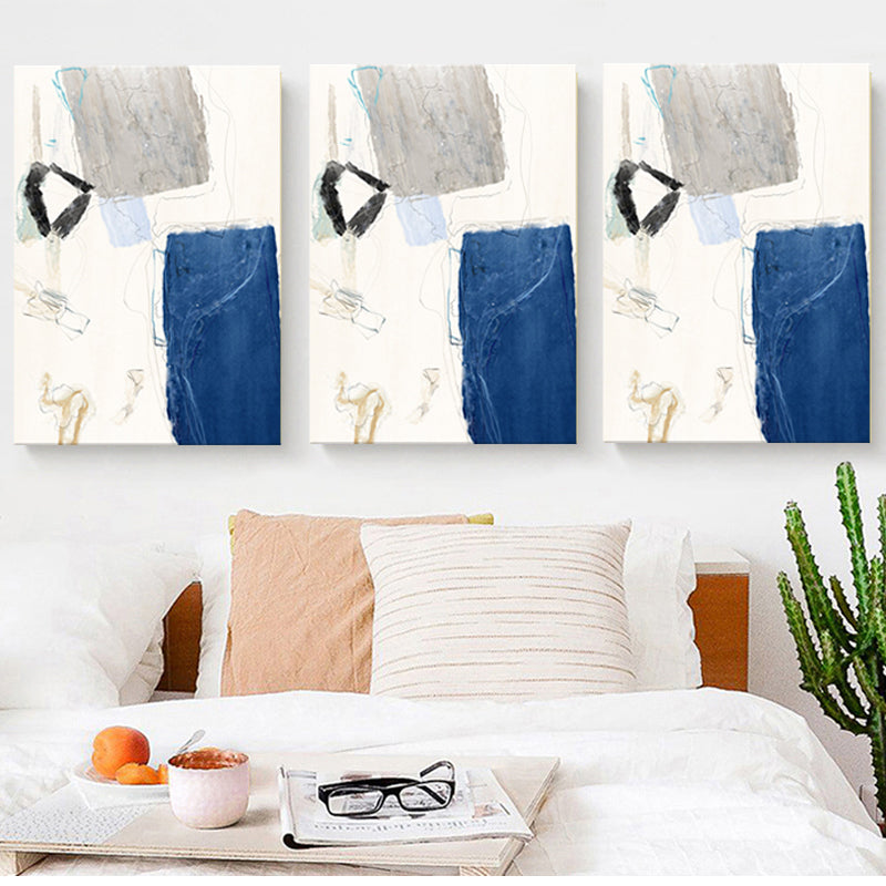 Nordic Abstract Watercolor Wall Art Print Soft Color Bedroom Wrapped Canvas Painting Clearhalo 'Art Gallery' 'Canvas Art' 'Contemporary Art Gallery' 'Modern' Arts' 1614964