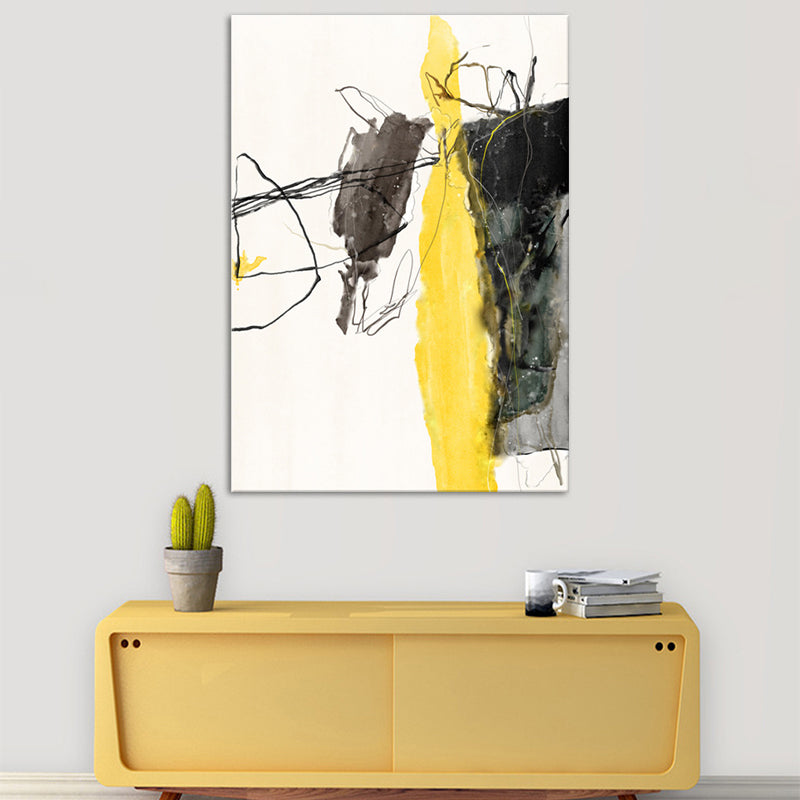 Nordic Abstract Watercolor Wall Art Print Soft Color Bedroom Wrapped Canvas Painting Clearhalo 'Art Gallery' 'Canvas Art' 'Contemporary Art Gallery' 'Modern' Arts' 1614971