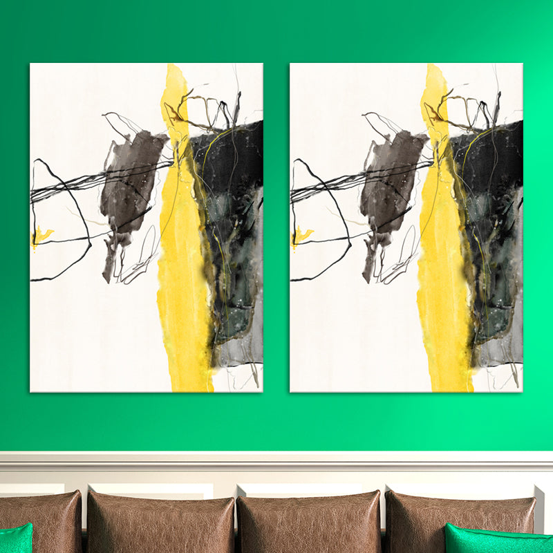 Nordic Abstract Watercolor Wall Art Print Soft Color Bedroom Wrapped Canvas Painting Clearhalo 'Art Gallery' 'Canvas Art' 'Contemporary Art Gallery' 'Modern' Arts' 1614972