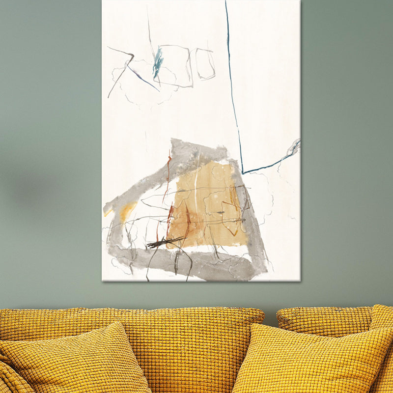 Nordic Abstract Watercolor Wall Art Print Soft Color Bedroom Wrapped Canvas Painting Brown Clearhalo 'Art Gallery' 'Canvas Art' 'Contemporary Art Gallery' 'Modern' Arts' 1614978