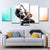 Cool Man Playing Guitar Canvas Art for Sitting Room, Blue and Black, Multi-Piece Blue Clearhalo 'Art Gallery' 'Canvas Art' 'Contemporary Art Gallery' 'Modern' Arts' 1614986