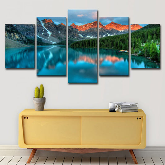 Nature Landscape Wall Decor Modern Static Banff National Park Canvas Art in Blue Clearhalo 'Art Gallery' 'Canvas Art' 'Contemporary Art Gallery' 'Modern' Arts' 1615023