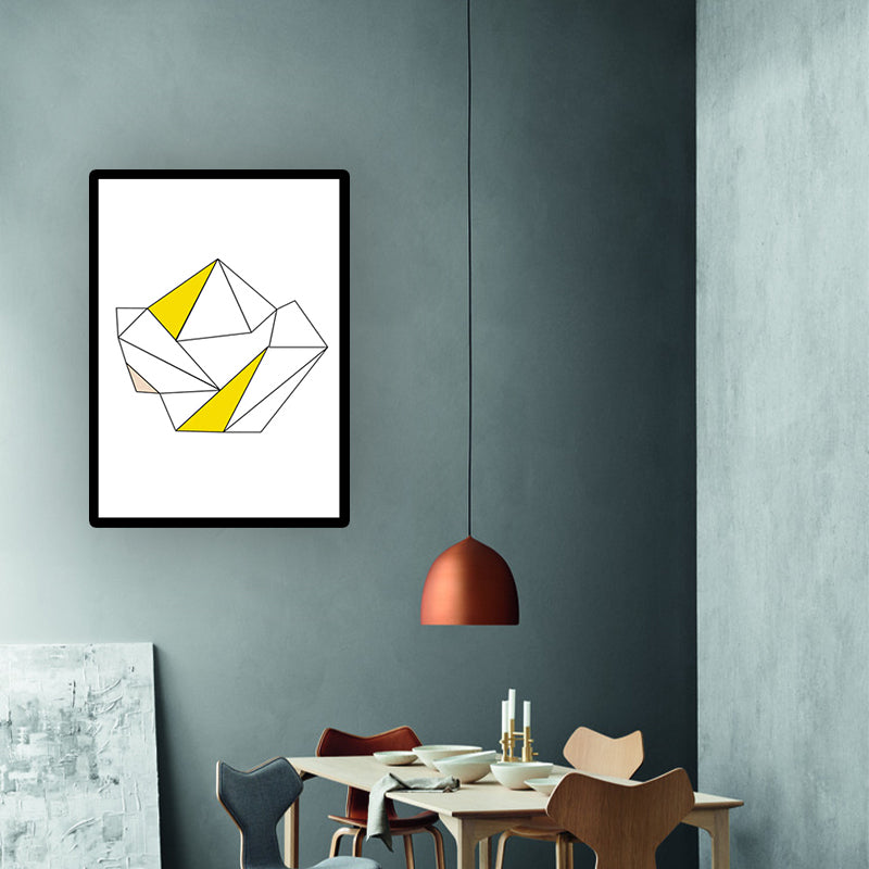 Minimal Geometric Origami Canvas Art Yellow and White Textured Wall Decor for Corridor Clearhalo 'Art Gallery' 'Canvas Art' 'Contemporary Art Gallery' 'Modern' Arts' 1615064