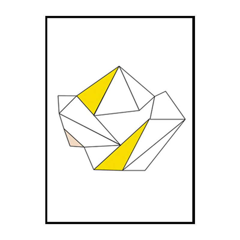 Minimal Geometric Origami Canvas Art Yellow and White Textured Wall Decor for Corridor Clearhalo 'Art Gallery' 'Canvas Art' 'Contemporary Art Gallery' 'Modern' Arts' 1615066