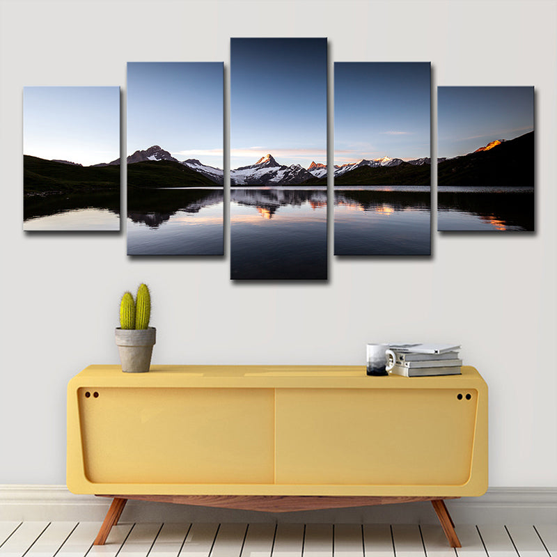 Global Inspired Buckp Lake Canvas Blue Dining Room Wall Art Print, Multiple-Piece Clearhalo 'Arts' 'Canvas Art' 1615148