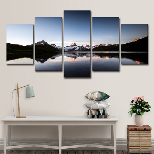 Global Inspired Buckp Lake Canvas Blue Dining Room Wall Art Print, Multiple-Piece