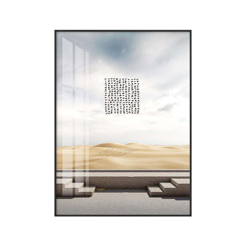 Mid-Century Modern Architecture Canvas Pastel Color Textured Wall Art Decor for Home Clearhalo 'Art Gallery' 'Canvas Art' 'Industrial' 'Mid-Century Modern' 'Minimalist Art Gallery' Arts' 1615171