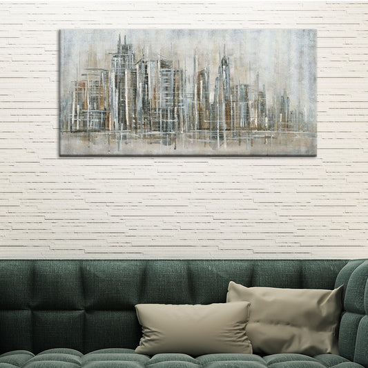 Brown City View Wall Art Decor Textured Contemporary Living Room Canvas Painting Clearhalo 'Art Gallery' 'Canvas Art' 'Contemporary Art Gallery' 'Modern' Arts' 1615222