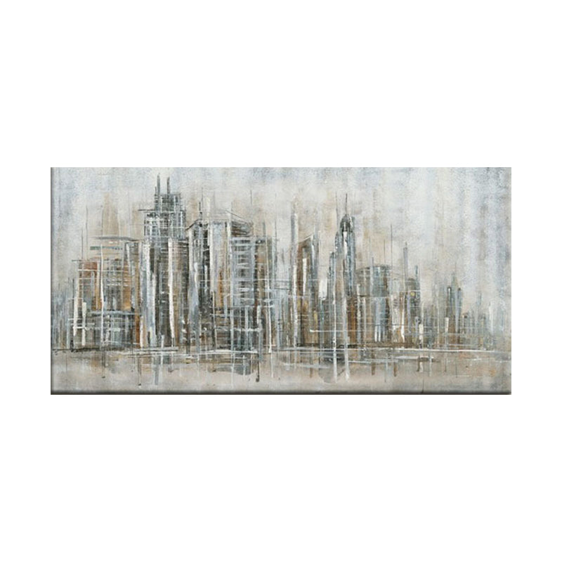Brown City View Wall Art Decor Textured Contemporary Living Room Canvas Painting Clearhalo 'Art Gallery' 'Canvas Art' 'Contemporary Art Gallery' 'Modern' Arts' 1615223