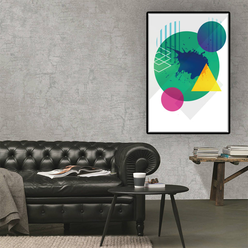 Color Blocking Geometric Wall Art Nordic Texture Canvas Print for Workshop - Clearhalo - 'Arts' - 'Canvas Art' - 1615282