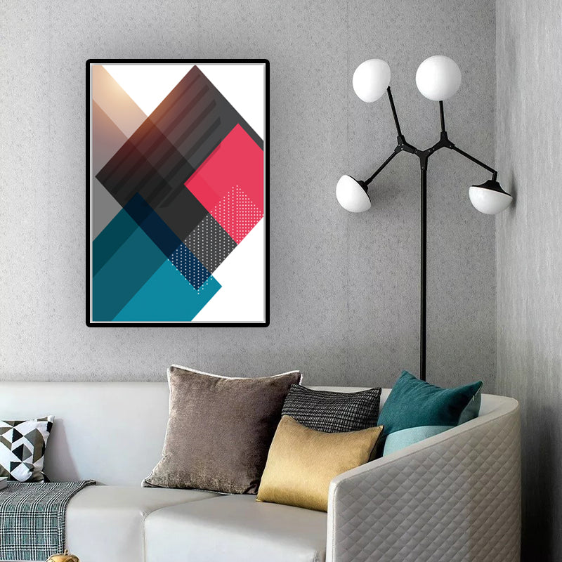 Color Blocking Geometric Wall Art Nordic Texture Canvas Print for Workshop - Grey - Clearhalo - 'Arts' - 'Canvas Art' - 1615295