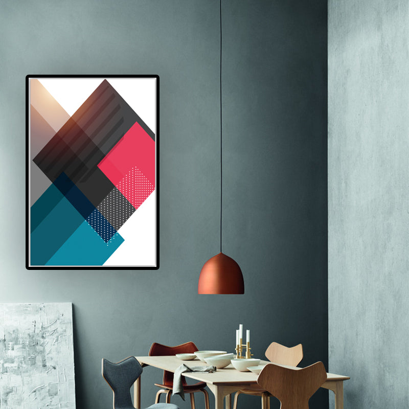 Color Blocking Geometric Wall Art Nordic Texture Canvas Print for Workshop - Clearhalo - 'Arts' - 'Canvas Art' - 1615296