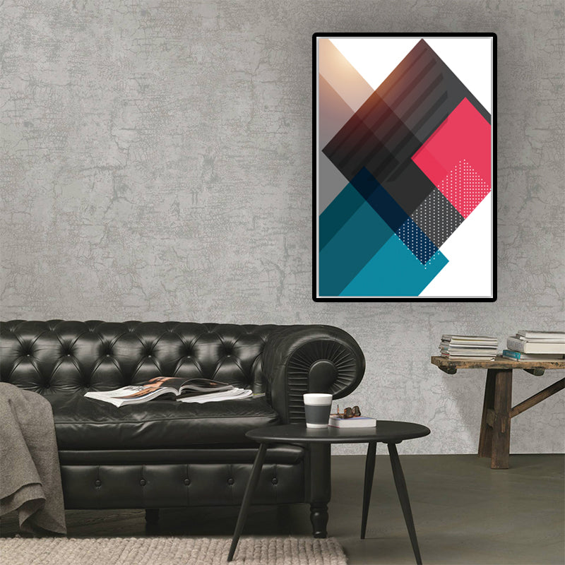 Color Blocking Geometric Wall Art Nordic Texture Canvas Print for Workshop - Clearhalo - 'Arts' - 'Canvas Art' - 1615297
