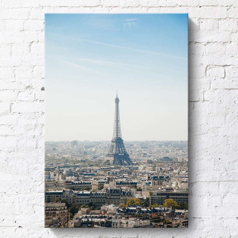 Blue Paris Tower Canvas Print Textured Global Inspired Wall Art for House Interior Clearhalo 'Arts' 'Canvas Art' 1615324