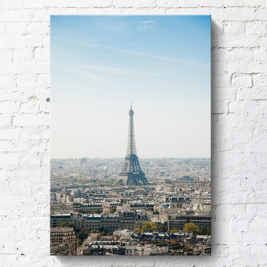Blue Paris Tower Canvas Print Textured Global Inspired Wall Art for House Interior - Clearhalo - 'Arts' - 'Canvas Art' - 1615324