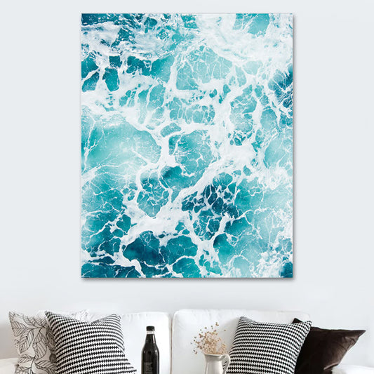 Photography Ocean Water Canvas Wall Art for Living Room, Pastel Color, Multi-Piece Ocean Blue Clearhalo 'Art Gallery' 'Canvas Art' 'Coastal Art Gallery' 'Nautical' Arts' 1615344