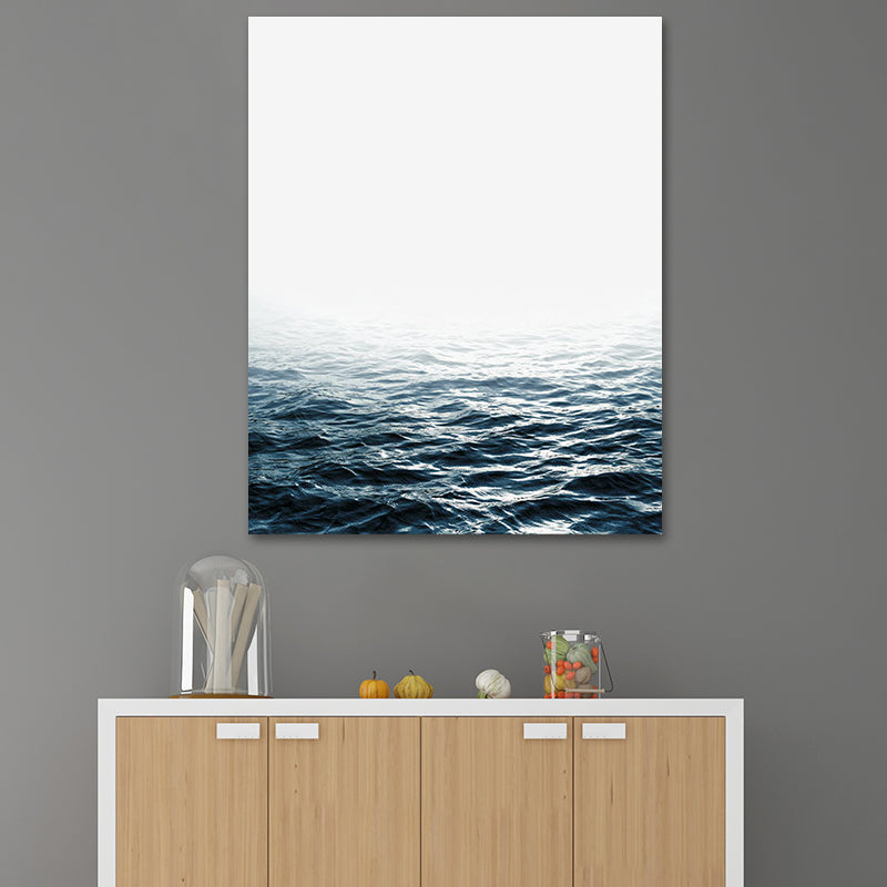 Photography Ocean Water Canvas Wall Art for Living Room, Pastel Color, Multi-Piece Dark Blue Clearhalo 'Art Gallery' 'Canvas Art' 'Coastal Art Gallery' 'Nautical' Arts' 1615362