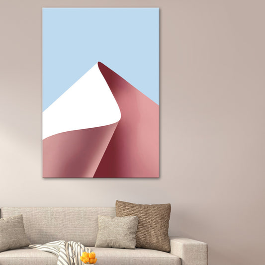 Pink Curved Paper Painting Textured Surface Minimalist Living Room Wall Art Pink Clearhalo 'Art Gallery' 'Canvas Art' 'Contemporary Art Gallery' 'Modern' Arts' 1615399