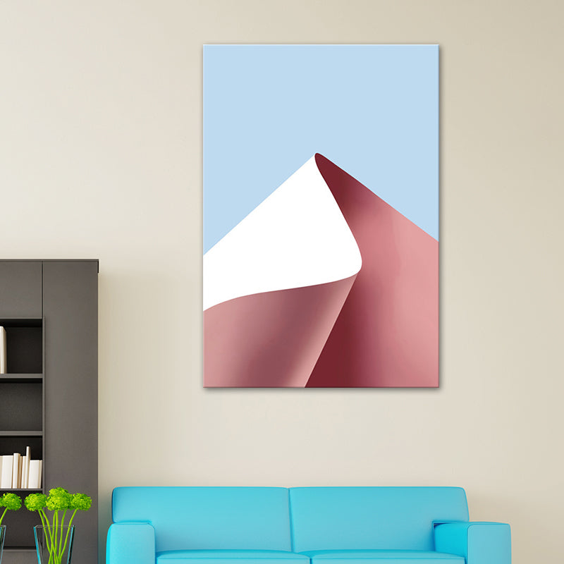 Pink Curved Paper Painting Textured Surface Minimalist Living Room Wall Art Clearhalo 'Art Gallery' 'Canvas Art' 'Contemporary Art Gallery' 'Modern' Arts' 1615401
