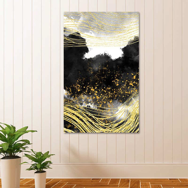 Mountain Landscape Wall Art Set Glam Unique Scenery Canvas Print in Gold for Corridor - Clearhalo - 'Arts' - 'Canvas Art' - 1615457