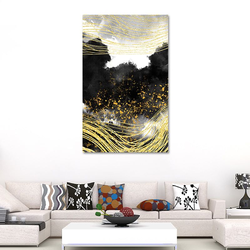 Mountain Landscape Wall Art Set Glam Unique Scenery Canvas Print in Gold for Corridor - Clearhalo - 'Arts' - 'Canvas Art' - 1615458