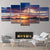Lake and Sunset Glow Canvas Print Contemporary Multi-Piece Wall Art in Purple for Room Purple Clearhalo 'Art Gallery' 'Canvas Art' 'Contemporary Art Gallery' 'Modern' Arts' 1615496