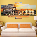 Modern Cultural Relic Wall Art Decor Orange Roman Colosseum Scenery Canvas Print Clearhalo 'Arts' 'Canvas Art' 1615505
