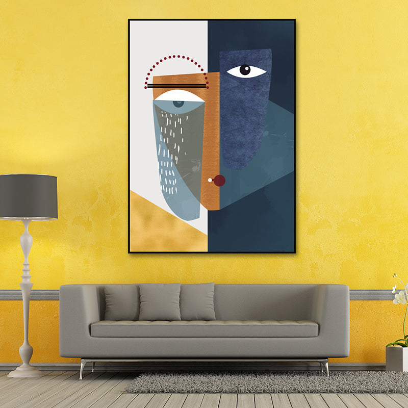 Modern Abstract Face Wall Art Canvas Textured Pastel Color Wall Decoration for Home Clearhalo 'Art Gallery' 'Canvas Art' 'Contemporary Art Gallery' 'Modern' Arts' 1615517