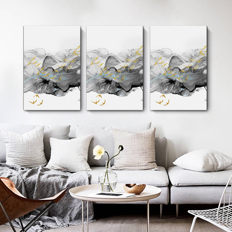 Bird Flying over Mountains Painting Textured Modernism Dining Room Wall Art Decor Clearhalo 'Art Gallery' 'Canvas Art' 'Contemporary Art Gallery' 'Modern' Arts' 1615658