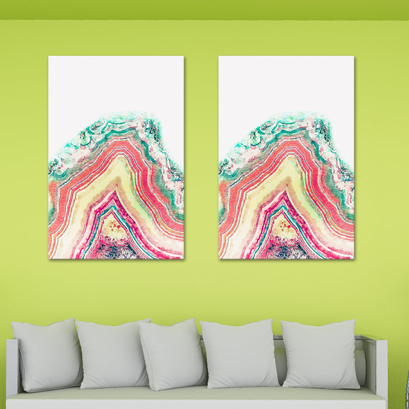 Agate Canvas Wall Art for Home Geometric Painting in Multi-Color, Texture-Surface Clearhalo 'Art Gallery' 'Canvas Art' 'Contemporary Art Gallery' 'Modern' Arts' 1615675