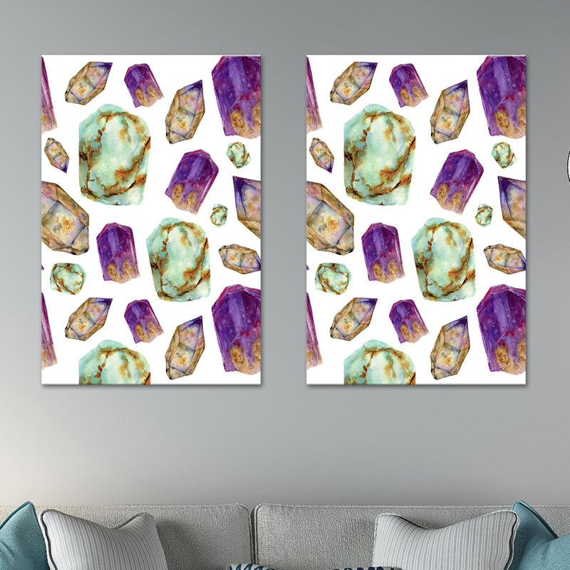 Agate Canvas Wall Art for Home Geometric Painting in Multi-Color, Texture-Surface Clearhalo 'Art Gallery' 'Canvas Art' 'Contemporary Art Gallery' 'Modern' Arts' 1615683