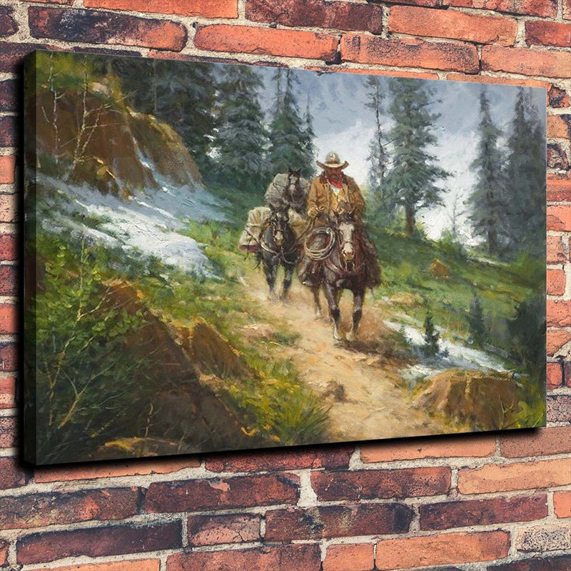 Brown Wanderlust Painting Wall Art Print Textured Rustic Living Room Wrapped Canvas Brown Clearhalo 'Art Gallery' 'Canvas Art' 'Country Art Gallery' 'French Country' 'Rustic' Arts' 1615711