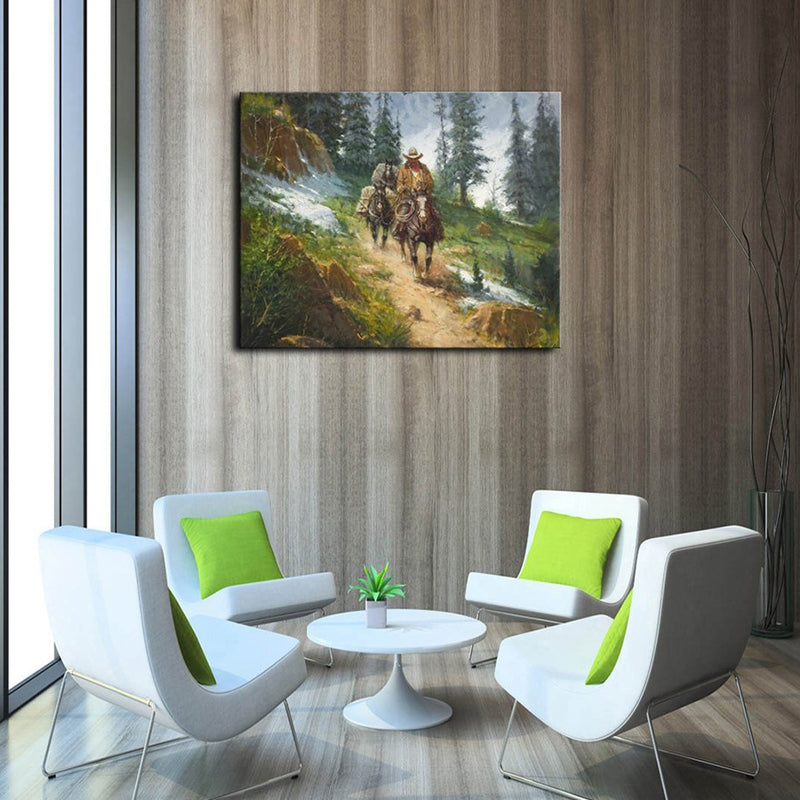 Brown Wanderlust Painting Wall Art Print Textured Rustic Living Room Wrapped Canvas Clearhalo 'Art Gallery' 'Canvas Art' 'Country Art Gallery' 'French Country' 'Rustic' Arts' 1615713