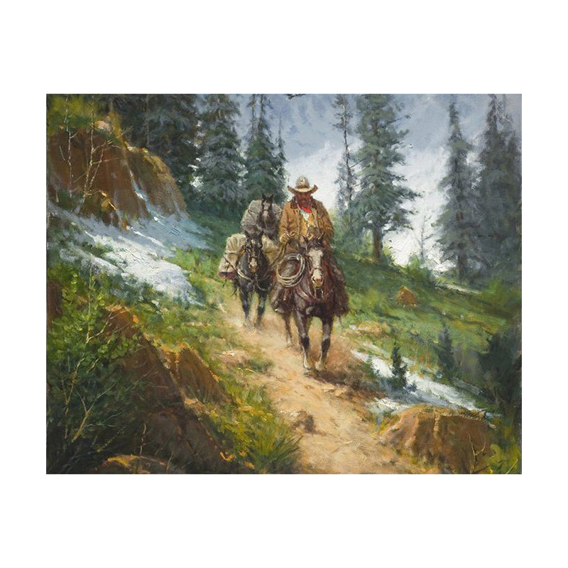 Brown Wanderlust Painting Wall Art Print Textured Rustic Living Room Wrapped Canvas Clearhalo 'Art Gallery' 'Canvas Art' 'Country Art Gallery' 'French Country' 'Rustic' Arts' 1615714