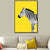 Childrens Art Zebra Canvas Living Room Wall Decoration in Black and White on Yellow Yellow Clearhalo 'Art Gallery' 'Canvas Art' 'Kids' Arts' 1615752
