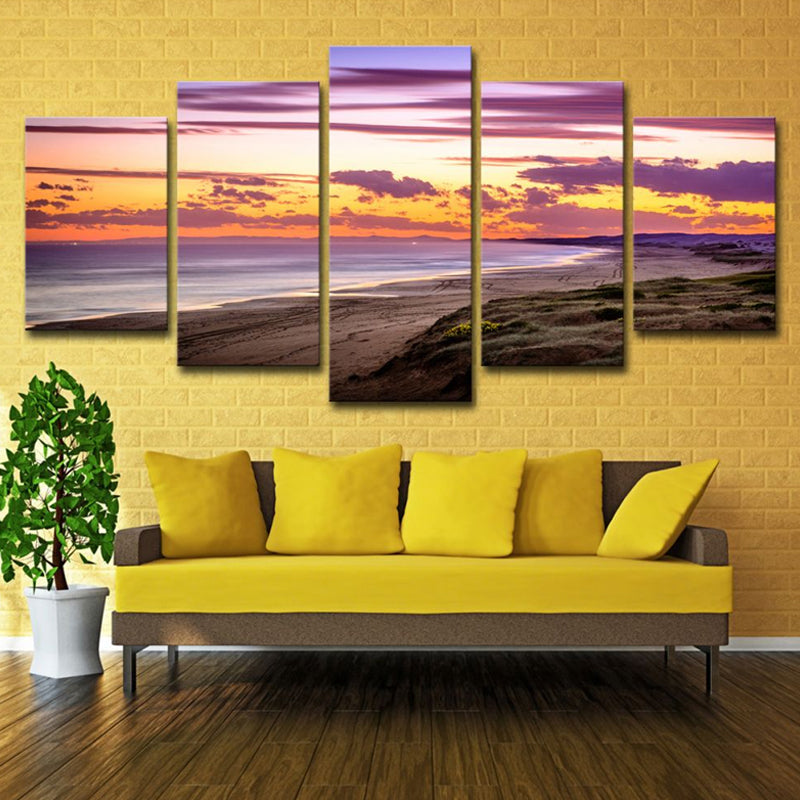 Purple Sunset Clouds Canvas Art Anna Bay Modern Multi-Piece Wall Decoration for Home Purple Clearhalo 'Art Gallery' 'Canvas Art' 'Contemporary Art Gallery' 'Modern' Arts' 1615797
