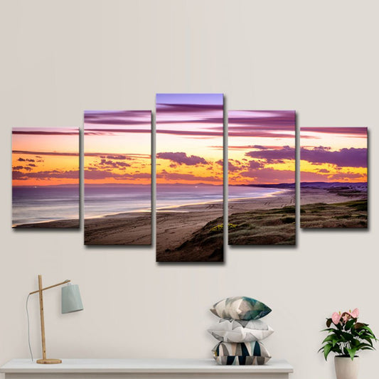 Purple Sunset Clouds Canvas Art Anna Bay Modern Multi-Piece Wall Decoration for Home Clearhalo 'Art Gallery' 'Canvas Art' 'Contemporary Art Gallery' 'Modern' Arts' 1615798