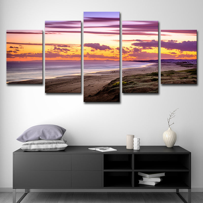 Purple Sunset Clouds Canvas Art Anna Bay Modern Multi-Piece Wall Decoration for Home Clearhalo 'Art Gallery' 'Canvas Art' 'Contemporary Art Gallery' 'Modern' Arts' 1615799