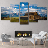 Multi-Piece Barn Scenery Wall Art Canvas Contemporary Wall Decor for Family Room Blue Clearhalo 'Art Gallery' 'Canvas Art' 'Contemporary Art Gallery' 'Modern' Arts' 1615804