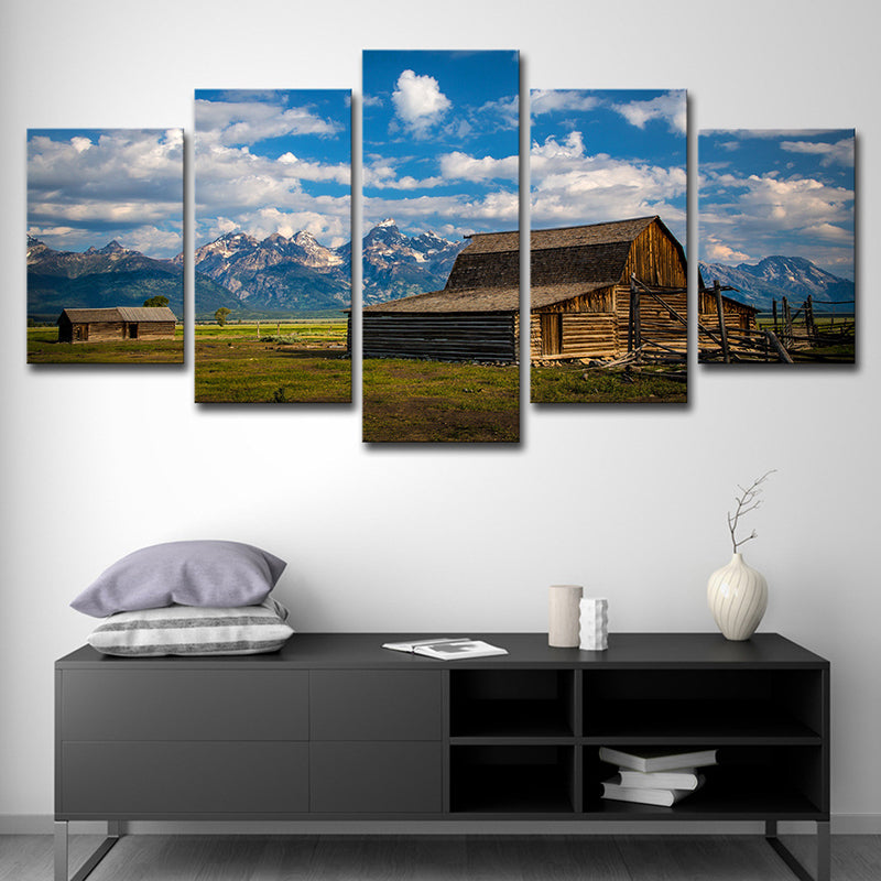 Multi-Piece Barn Scenery Wall Art Canvas Contemporary Wall Decor for Family Room Clearhalo 'Art Gallery' 'Canvas Art' 'Contemporary Art Gallery' 'Modern' Arts' 1615806
