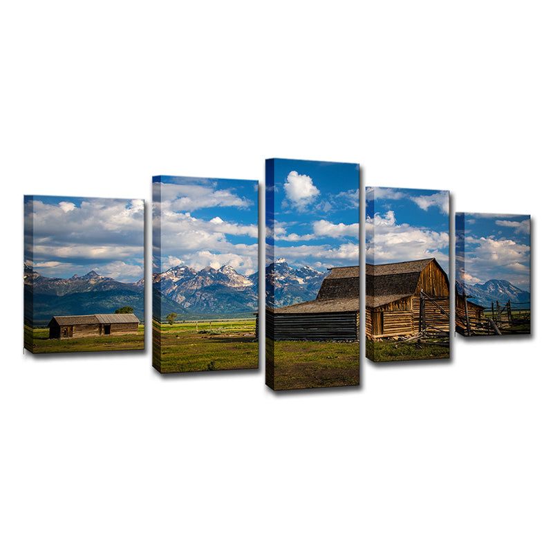 Multi-Piece Barn Scenery Wall Art Canvas Contemporary Wall Decor for Family Room Clearhalo 'Art Gallery' 'Canvas Art' 'Contemporary Art Gallery' 'Modern' Arts' 1615807
