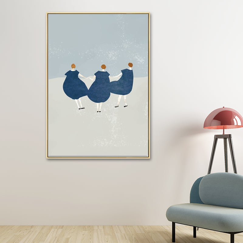 Canvas Texture Painting Nordic Gentleman Holding A Love-Shaped Flower Wall Art Clearhalo 'Arts' 'Canvas Art' 1615860