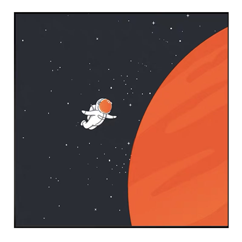 Moon Landing Astronaut Wall Decor Childrens Art Textured Canvas Print for Bedroom Clearhalo 'Art Gallery' 'Canvas Art' 'Kids' Arts' 1615923