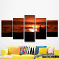 Modern Canvas Wall Art in Red Big Sunset Behind the Cloud Wall Decor for Living Room Clearhalo 'Art Gallery' 'Canvas Art' 'Contemporary Art Gallery' 'Modern' Arts' 1615984