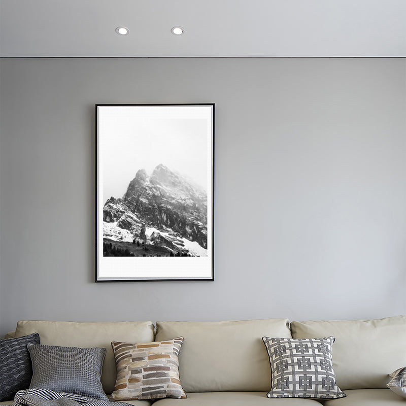 Canvas Textured Art Print Vintage Style Misty Rock Mountain Wall Decoration for Bedroom